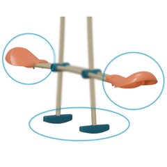 Lot de sièges ergonomiques + reposes pieds Bleu/Corail pour face à face