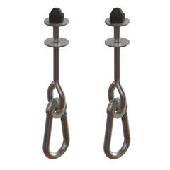 2 crochets avec mousquetons pour poutre ronde ou carrée de 90 à 100 mm