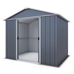 Abri de jardin métal gris Yardmaster 6,44 m² + kit d'ancrage