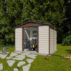 Abri de jardin métal Yardmaster 6,44 m² + kit d'ancrage