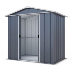 Abri de jardin métal gris Yardmaster 2,3 m² + kit d'ancrage