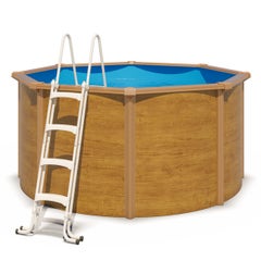 Piscine hors sol acier ronde Ø 3,05 x 1,20 m aspect bois CANYON