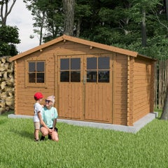 Abri de jardin Saturne - bois marron - 10,5 m²