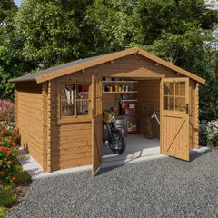 Abri de jardin Ourano - bois marron - 11,5 m²