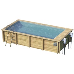 Piscine hors sol bois rectangulaire 6,2 x 4,2 x 1,33 m EVORA : TRIGANO Store