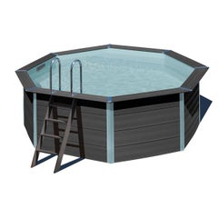 Piscine ronde composite Diam 4,10m x 1,24m avec filtration à sable
