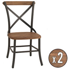 Chaises d'extérieur aluminium et teck x2 Castelo