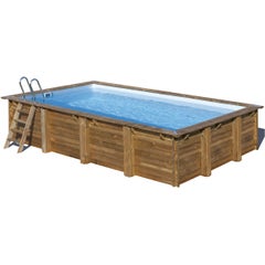 Piscine bois carrée 2,2 x 2,2 x 0,7 m PISTOCHE dédiée aux enfants