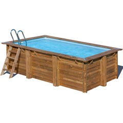 Piscine hors sol bois rectangulaire 4,20 x 2,70 x 1,17 m MARBELLA