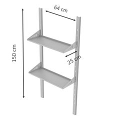 Lot de 2 Etagères pour armoire de jardin en métal PERRY
