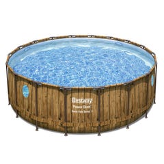 Piscine tubulaire ronde  aspect bois POWER STEEL SWIM VISTA