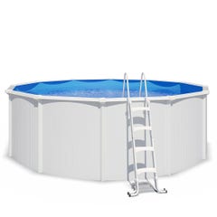 Piscine hors sol acier ronde Ø 5,50 x 1,32 m blanche SAPHIR