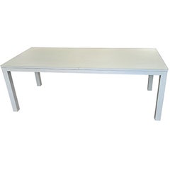Table de jardin aluminium plateau verre 2,2 m x  1 m x 0,8 m